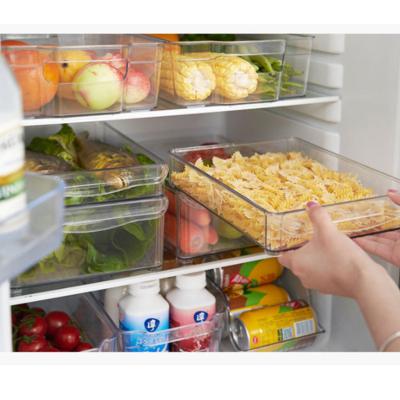 China Modern Refrigerator Storage Tray Clear Transparent Acrylic Refrigerator Bins Storage Containers for sale