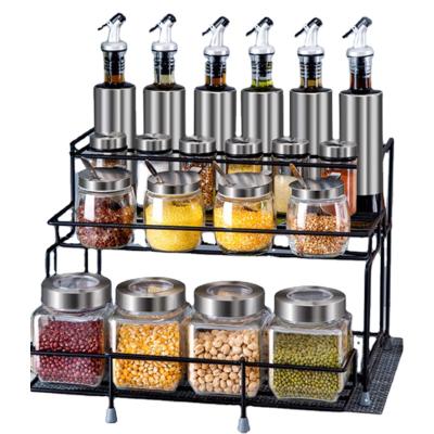 China Sustainable Durable Stainless Steel Kitchen Spice Shelf Display Storage Rack for sale