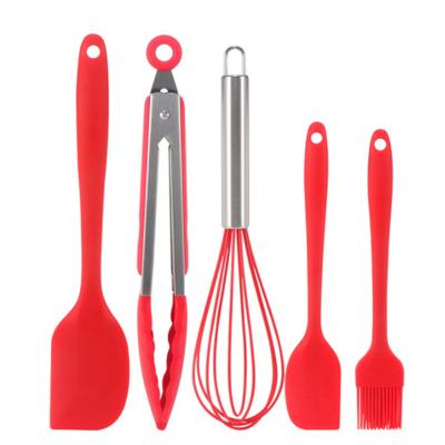 China Sustainable Kitchen Tool Heat Resistance Kit Baking Utensil Set Stainless Steel Silicon Bake Utensil for sale