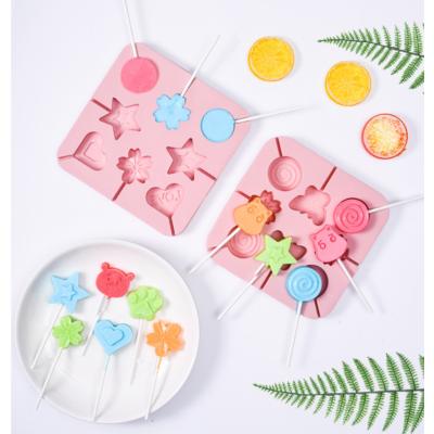 China Food Grade Multi Sustainable Design Candy Chocolate Silicone Lollipop Molds Lollipop Silicone Mold for sale