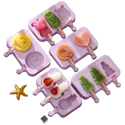 China Viable DIY 3 Design BPA Free Cute Homemade Silicone Ice Cream Mold for sale