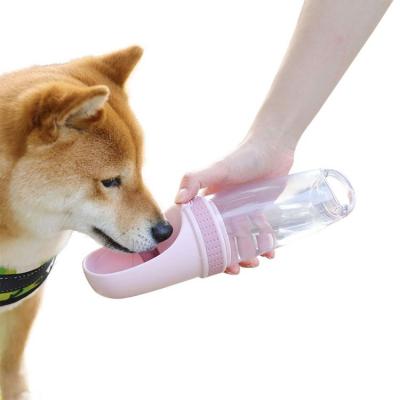 China Automatic Food Grade Dog Squeeze Leash Portable With Pet Water Bottle Pretrainer Bowl Weight for sale