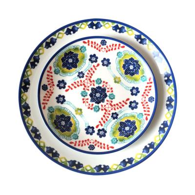 China Blue Flower China Dish Dish Set 8-Inch 10.5-Inch Viable Stock China Large Cheap Prices for sale