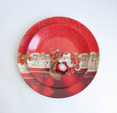 China Sustainable Hot Selling Ceramic Cutlery Plate Set European Red Festive Christmas Philippines Fashion Beautiful for sale