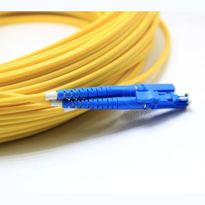 China Small Factor LC-E2000 Fiber Pluggable Fully Stored Singlemode Duplex Patch Cord for sale