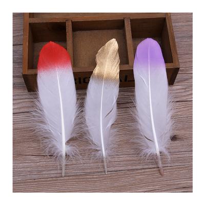 중국 14-20cm Colorful Dyed Feather Double Color Goose Feather For Festival Decoration 판매용