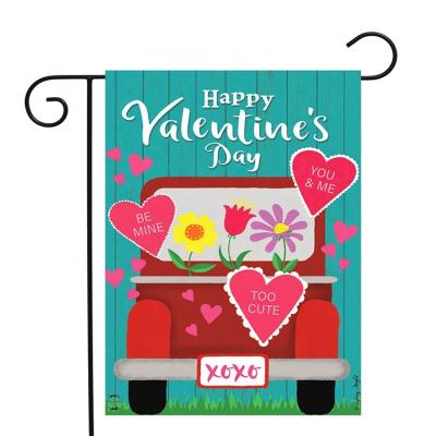 China Health Care Institute Custom Authorized Valentine's Day 12x18 Inches Outdoor Happy Valentine's Gathering Garden Flag Decorative Yard for sale