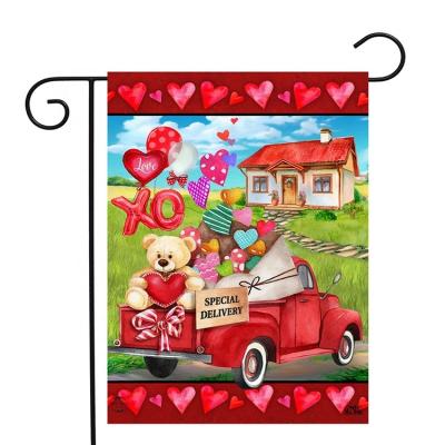 China Health Care Institutes Customized Valentine's Day Garden Flag Decorations Holiday Sign Flag Seasonal Garden Flag Collection Customization Love Filled for sale