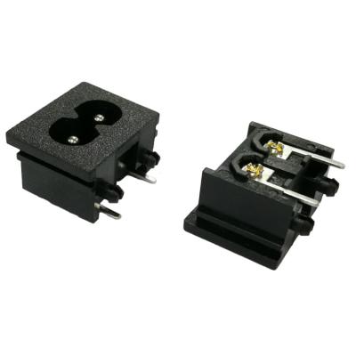 China IEC 60320 c8 2 pin pcb mount 110v male socket inlet ac industrial socket for sale