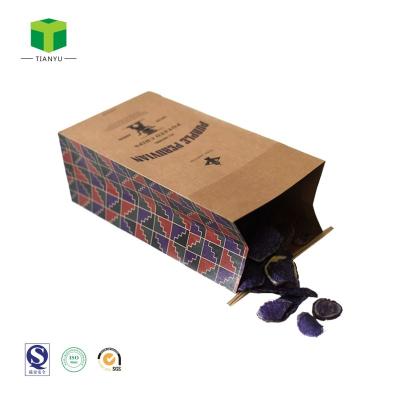 China Eco Friendly Biodegradable Brown Block Bottom Paper Bags For Coffee Beans Kraft Paper Bag Others Packaging Bags for sale