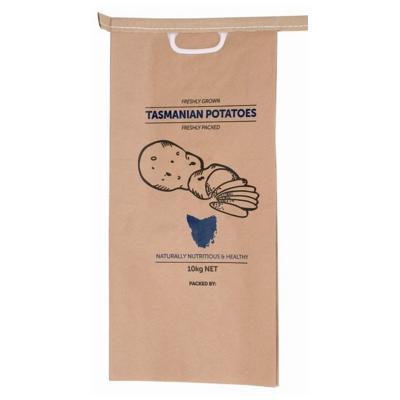 China Two Layers Biodegradable Brown Kraft Paper Bags With Mesh Window Potato Bag for sale