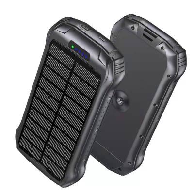 China Ip68 Camera 26800Mah 33600 Mah External Battery Backup USB C Solar Power High Waterproof Wireless Phone Solar Power Bank Trail Generator Charger for sale