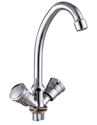 China Thermostatic Faucets Double Handles To Pass Chrome Finish Stainless Steel Tube Kitchen Faucets Made In Porcelain for sale