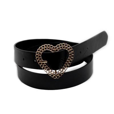 China High Quality Women Belt PU Fashion Belt Women Daily Life Ladies Cool Belts With Hollow Heart Shape Buckle for sale