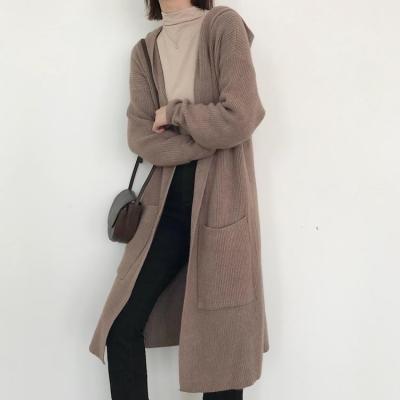 China Wholesale Kint Hoodie Women Anti-pilling Long Cardigan Sweater Sweater For Woman Manufacturer for sale