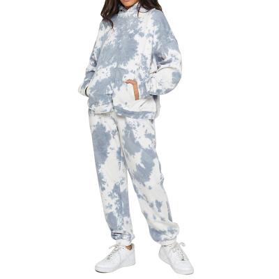 China 2021 Fashion Anti-pilling Tracksuit Hoody Set Two Pieces Hoodie Set Women Jogger Pants for sale