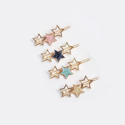 China Trendy Enamel Metal Stars Hair Clips Women Hair Accessories Hair Clip Pins for sale