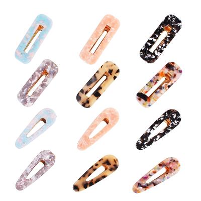 China Wholesale Fashionable Acrylic Hair Clips Shape Hair Accessories Acetate Hair Pins Clip for sale