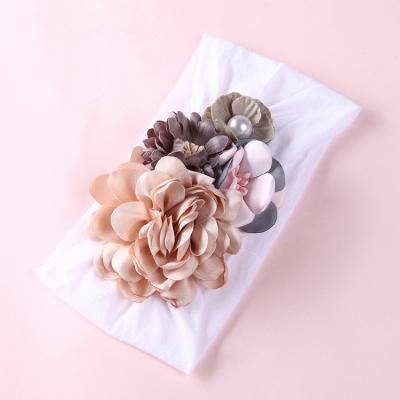 China Latest Cute Handmade Children Kids Hair Accessories Cute Hair Band, 3d Flower Baby Soft Elastic Headband for sale