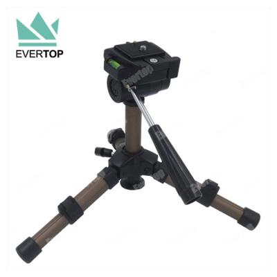 China Professional Tabletop TS-LT150 Tabletop Tripod with Pan Head 2 Sections Mini Tripod Camera, Small Lightweight Liquid Tripod 3 Way Pan Head for sale