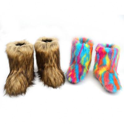 中国 Hotsale Durable Winter Women's Platform Girls Ladies Shoes Hairy Thigh Snow Women Boots 販売のため