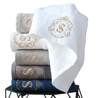 中国 Child safe five star hotel cotton towel adult and baby thick face towel with embroidery LOGO custom 販売のため