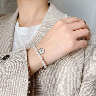 China Women's Delicate High Quality Lady Elegant Pure Crystal Rhinestone Pearl Bracelets Casual/Sporty Bracelets Bangles for sale