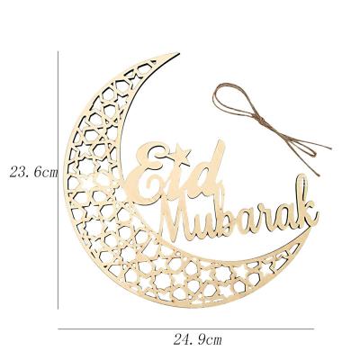 Cina Islamic Muslim Eid Mubarak Decorations Wooden Decorative Wooden Pendants Ornaments Desk Pendants in vendita