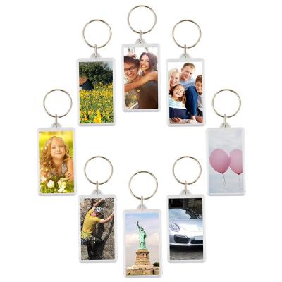 China Modern VONVIK Customized Keychain Clear Acrylic Picture Frame Photo Key Insert Chains for sale