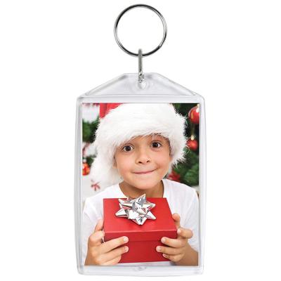 China VONVIK Plastic Wholesale Photo Insert Key Chain Clear Acrylic White for sale