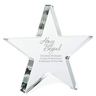 China VONVIK Friendly New Design Crystal Star Award Acrylic Trophies for sale