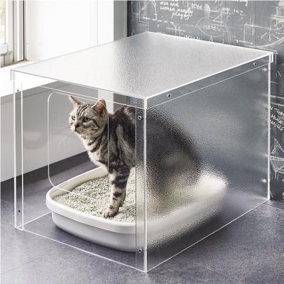 China VONVIK Breathable Acrylic Pet Toilet Cover Transparent Disassembly and Assembly Cat Bed Acrylic Pet Nest for sale