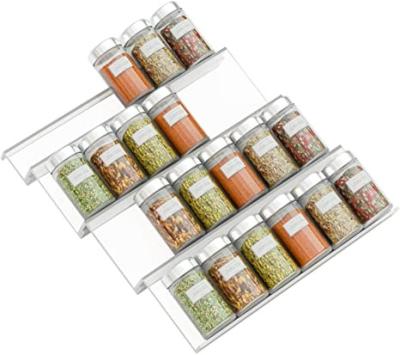 China VONVIK Sustainable Acrylic Spice Rack Tray - 4-Tier Spice Organizer For Drawer for sale