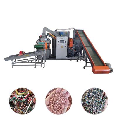 China Scrap Copper Wire Processing And Recycling New Granulator Fully Automatic Dry Messy Wire Separation Wire And Cable Crushing Equipment for sale