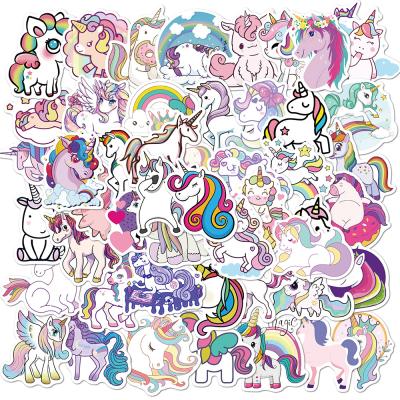 China 50 PCS Cartoon Cute Unicorn Doodle Custom Logo Waterproof Without Leaving Glue Sticker for sale