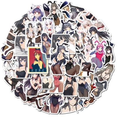 China Cartoon Anime Sticker Factory Outlet 50 Pcs Bunny Girl Mai Sakurajima Waterproof And Sunscreen Sticker for sale