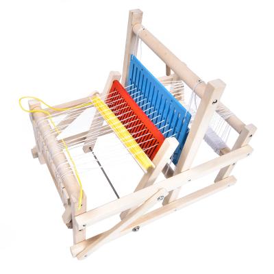 China Funny Children's Educational Toy Wholesale Improve Handcraft Hand-Eye Coordination Diy Loom Wooden Weaving Loom Set for sale