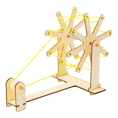 China Preschool Eductional Toys Factory Outlet Cheapest Manual Spinning Diy Machine OEM Custom Kids Educational Wooden Toys for sale