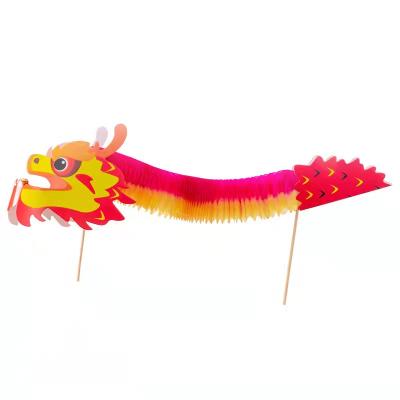 China Chinese Style Diy Chinese Style Art Educational Toys Kids Learning Dragon Dance Colorful Paper Toy for sale