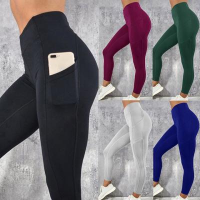 China 2021 Fashion Women Breathable Leggings Push Up Pocket High Waist Workout Casual Long Leggings Pants for sale