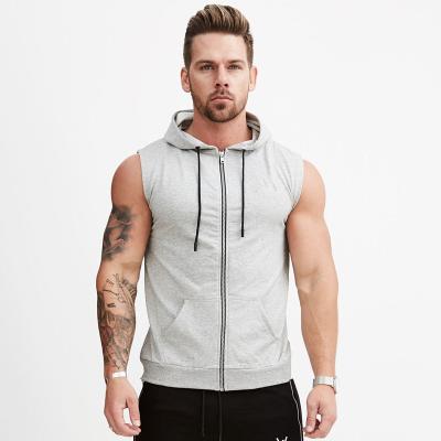 China 2021 Summer Cotton Fitness Costomized Color Hooded Vest Anti-pilling Pure Casual Men Multi Clothing Wholesale for sale