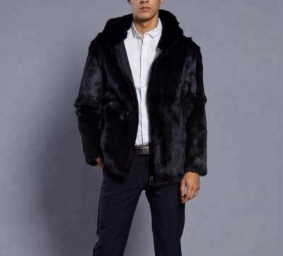 China 2018 New Design Short Faux Fur Coat Anti-Shrink Hat Men's Coat for sale