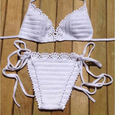 China Fashion Anti-UV ladies hand knitting bikini cotton crochet bikini swimwear 2019 for sale