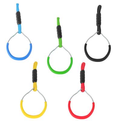 China Outdoor Play Outdoor Backyard Play Colorful Gymnastic Rings Swing Bar Rings Toy Swing Set For 15-30 Days Opp/Ring Carton 14*32*2cm Iron for sale