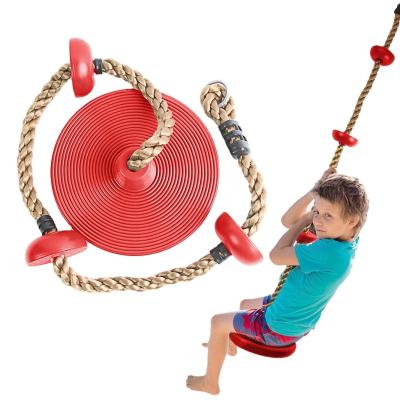 China Amazon Outdoor Playground Climbing Rope Tree Swings Seat Disc Set Adjustable Accessories for Kids Indoor Outdoor Backyard with Steps for sale