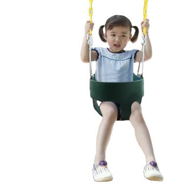 China Outdoor Play Bucket Toddler High Back Swing Seat Full With Swing Chains Baby Swing Chair Yellow Coated Outdoor Play Toy Swing Set 7-25days for sale