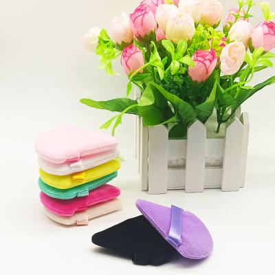 China Skin-Friendly Small Triangle Loose Powder Cotton Powder Puff Fan Shape Setting Powder Puff for sale