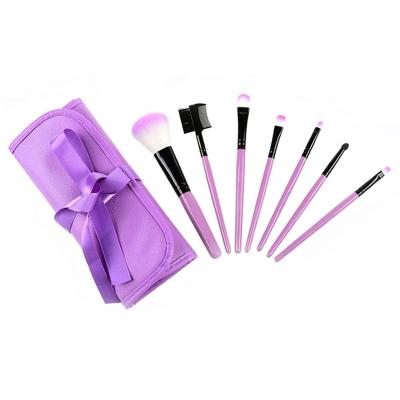 China Angular Blush Beauty Bag Brush Mini Wallet PU Makeup Brush Portable Set 7 Actions Tool Makers for sale