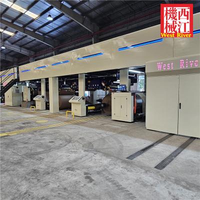 China Model Project: Fully Auto 5Ply Corrugated Cardboard Production Line Double Down Stacker Pre-Print Cardbaord for sale