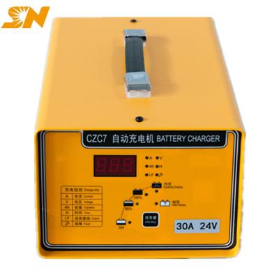 China Shineng CZC7 24v 50a Multi EV Portable Charger Car Battery Charger For AGV Forklift Pallet Golf Cart 220*405*140mm for sale